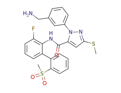 1-[3-(aminomethyl)phenyl]-5-[(3-fluoro-2'-methylsulfonyl-[1,1']-biphen-4-yl)aminocarbonyl]-3-(methylthio)pyrazole